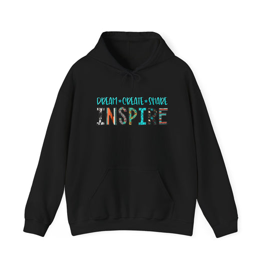 Dream Create Share Inspire Hoodie – Motivational Teacher Western Pullover