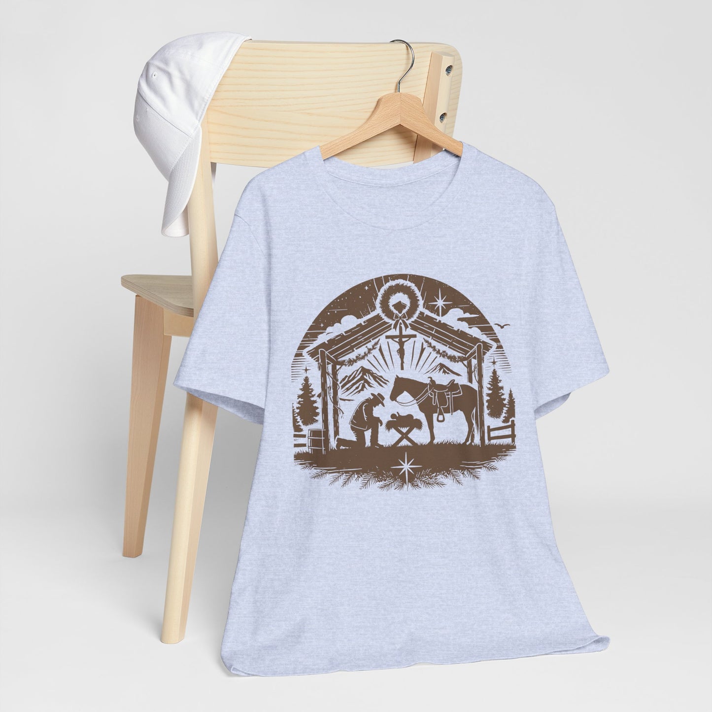 Praying Cowboy Christmas Shirt – Western Nativity Christian Holiday Tee