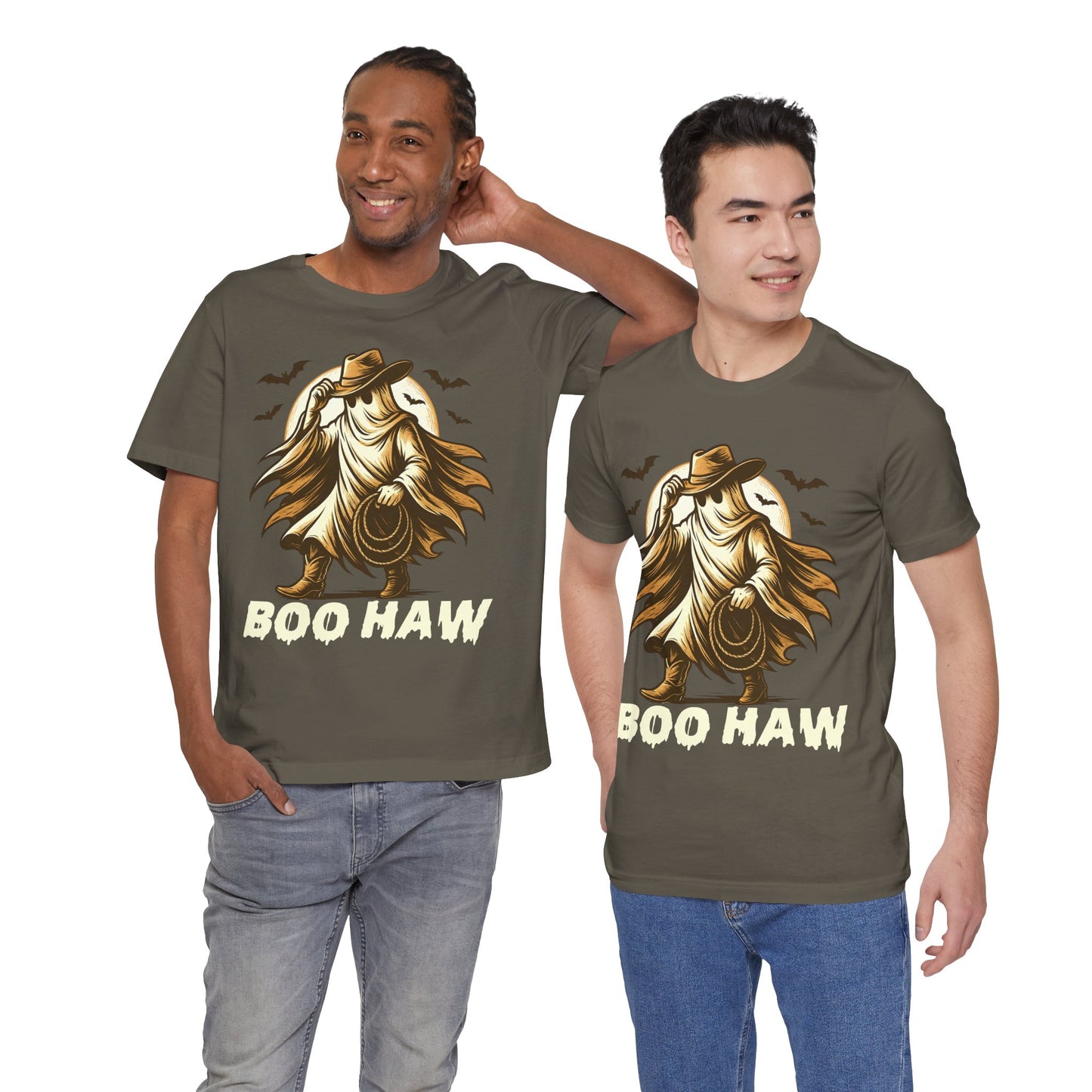 Boo Haw Shirt Ghost Cowboy Western Halloween Tee, Funny Rodeo Spirit Fall Outfit