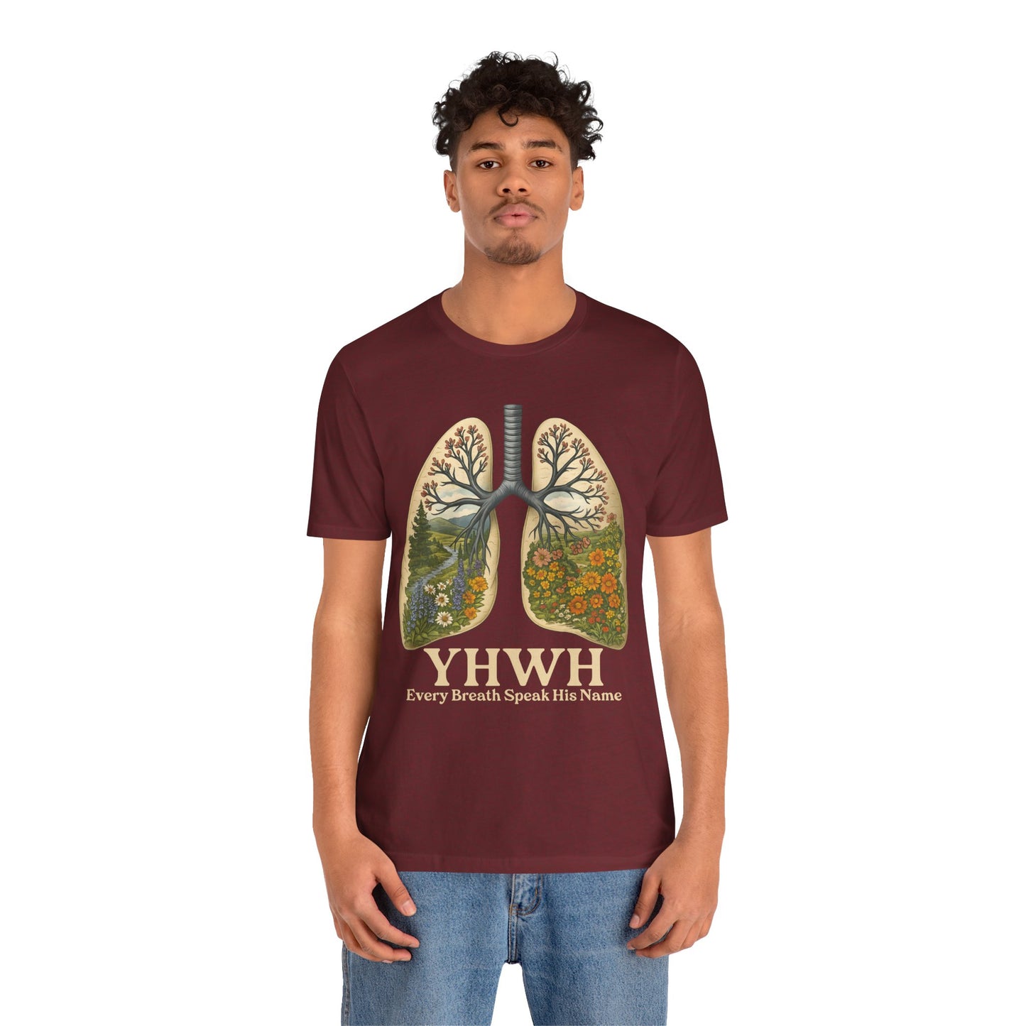 YHWH Every Breath Speaks His Name Shirt – Christian Forest Lungs Tee