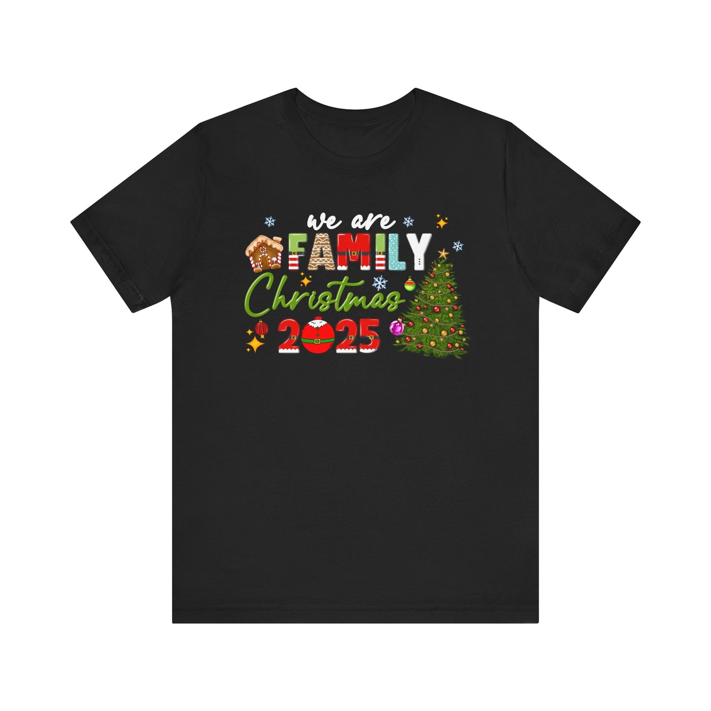 We Are Family Christmas Shirt – Matching Holiday Tee with Christmas Tree Lights