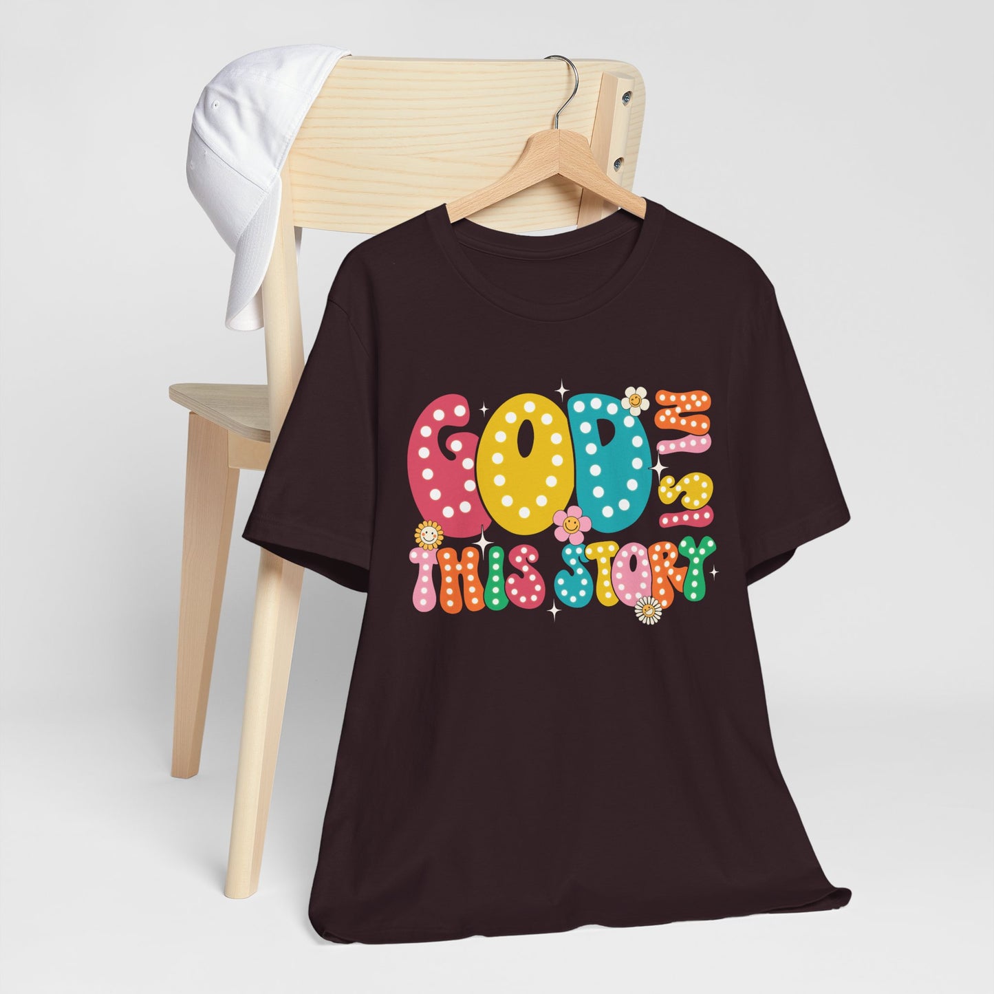 God Is In This Story Shirt – Inspirational Christian Retro Hippie Flower Faith Tee