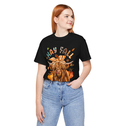 Hay Fall Highland Cow Shirt – Thankful Heifer Cute Farm Girl Thanksgiving Tee