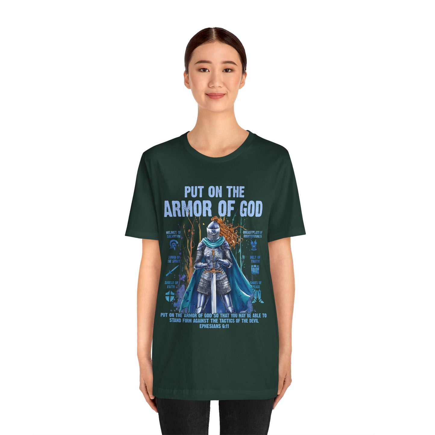 Put On the Armor of God Shirt – Christian Ephesians 6:11 Bible Verse Warrior Tee