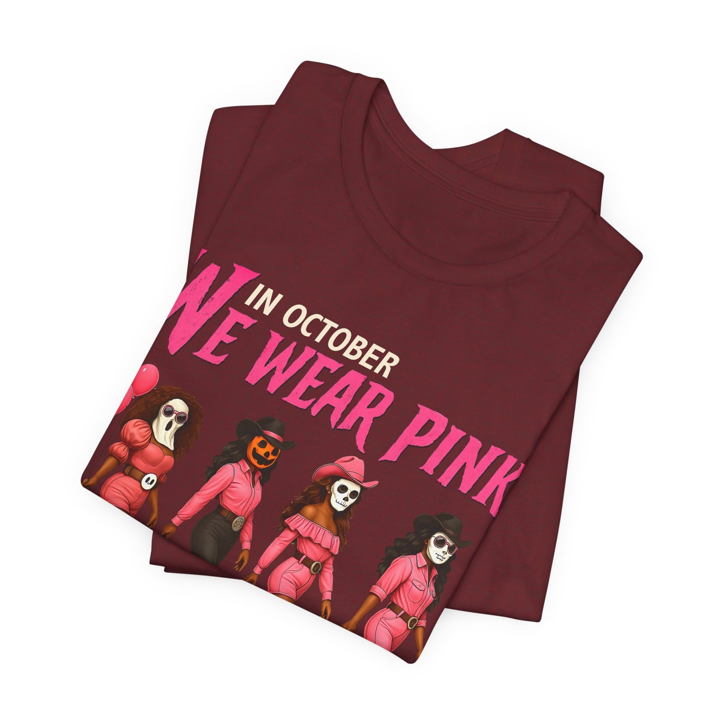 In October We Wear Pink Shirt – Spooky Cowgirl Western Halloween Tee