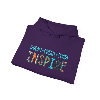 Dream Create Share Inspire Hoodie – Motivational Teacher Western Pullover