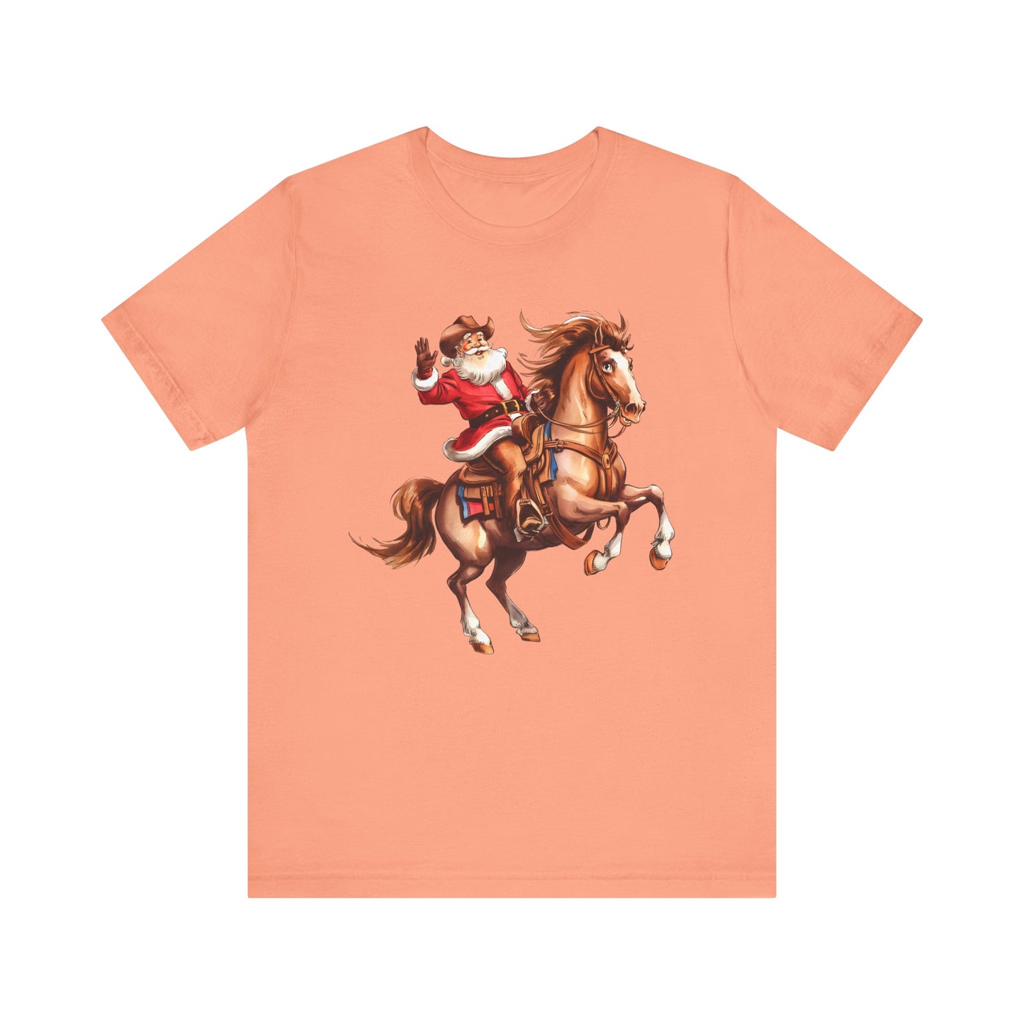 Cowboy Santa on Bucking Horse Shirt – Funny Western Rodeo Christmas Tee