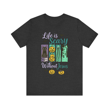 Life Is Scary Without Jesus Shirt – Christian Retro Halloween Faith Tee