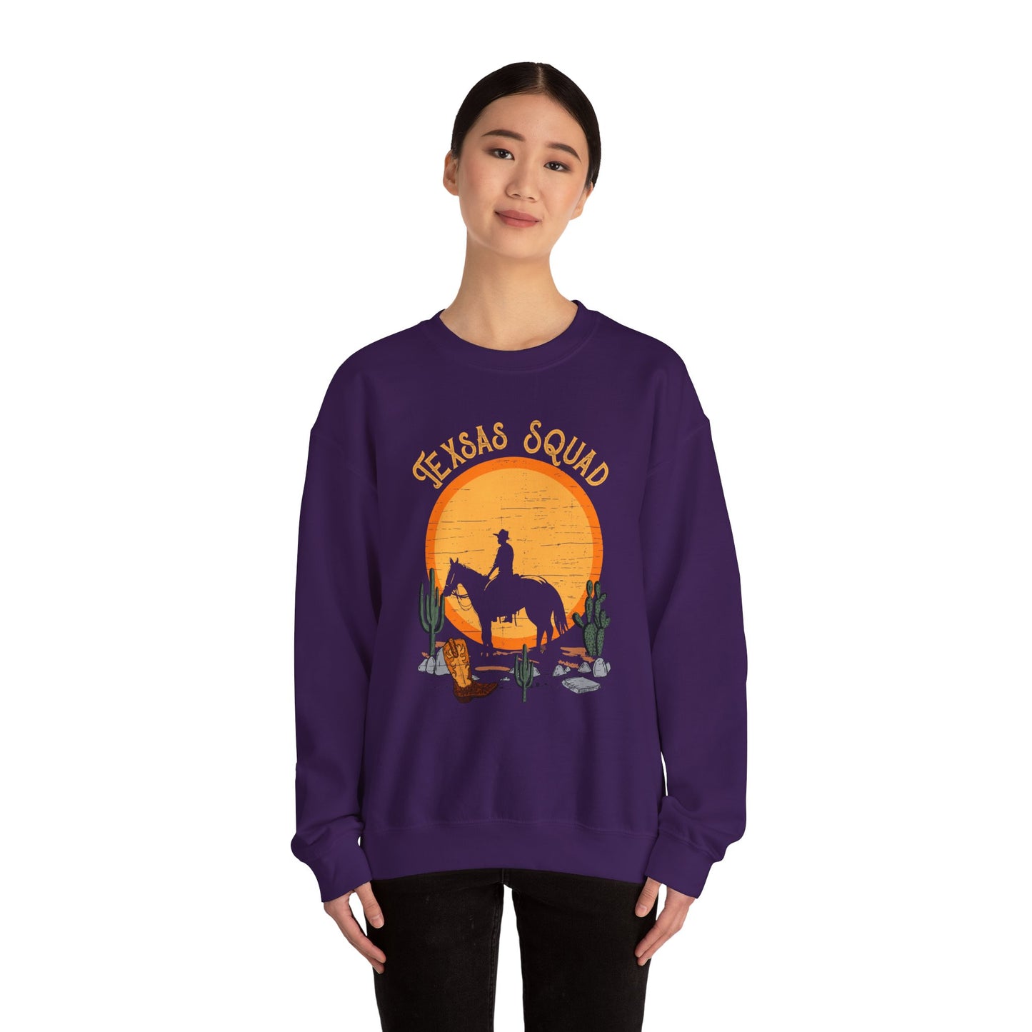 Texas Squad Cowboy Sweatshirt – Riding Horse Howdy Western Rodeo Pullover