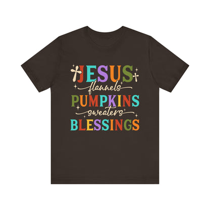 Jesus Flannels Pumpkins & Blessings Shirt – Christian Fall Thanksgiving Tee