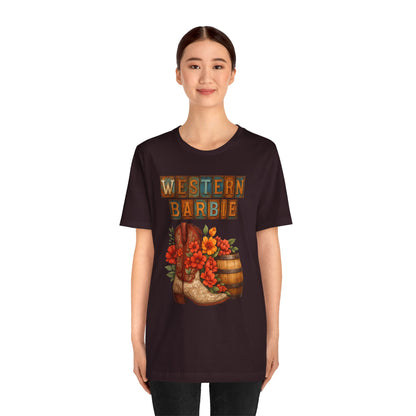 Western Barbie Cowgirl Boot Shirt – Floral Rodeo Country Girl Tee