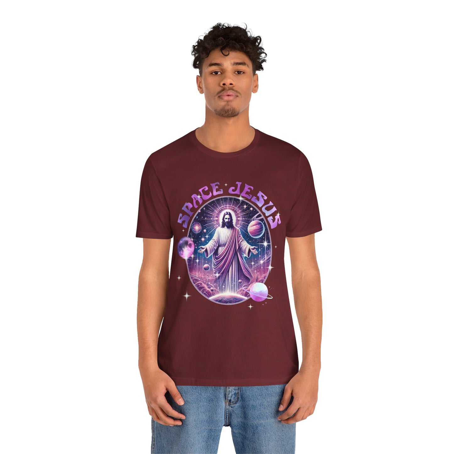 Space Jesus Galaxy Shirt – Cosmic Christian Planet Faith Graphic Unisex Tee