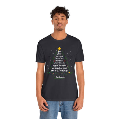Christian Christmas Tree Sayings Shirt – God Jesus Savior Faith Holiday Tee