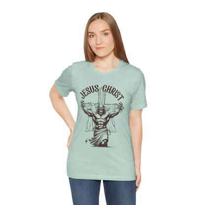 Jesus Christ Cross Faith Funny  Christian Workout Gym Retro T-Shirt