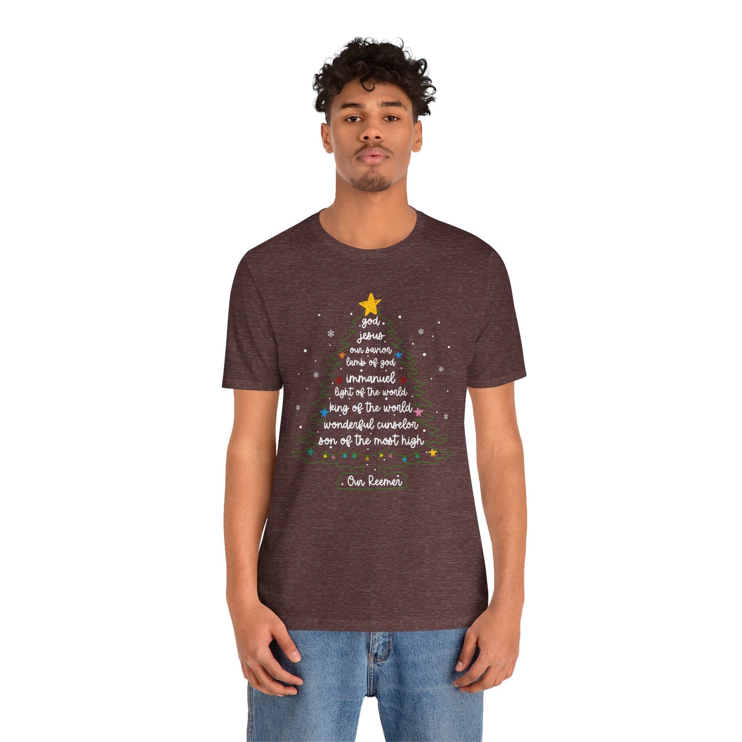 Christian Christmas Tree Sayings Shirt – God Jesus Savior Faith Holiday Tee
