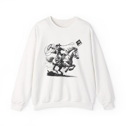 Retro Cowboy Riding Horse Sweatshirt – Christian Scripture Western Rodeo Pullover