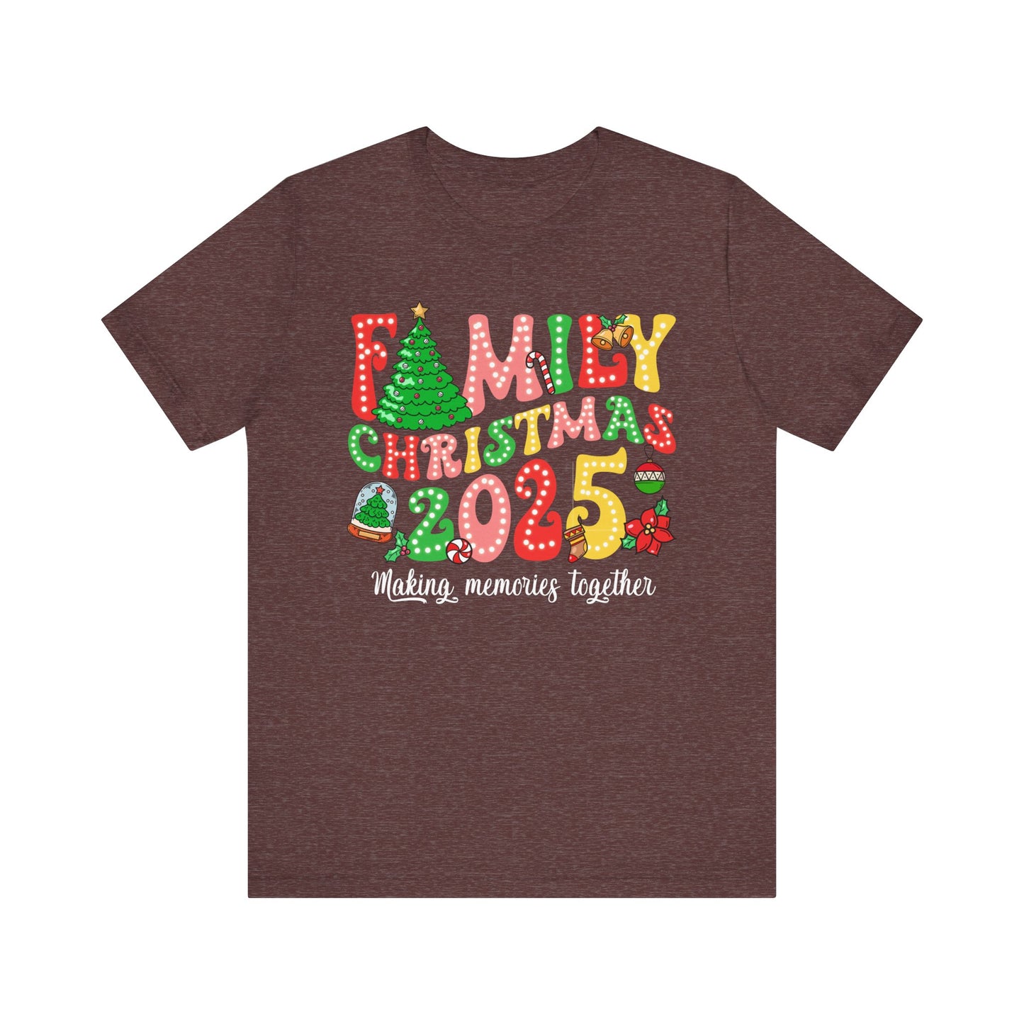 Family Christmas 2025 Shirt – Retro Groovy Xmas Lights Matching Holiday Tee