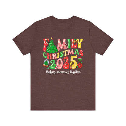 Family Christmas 2025 Shirt – Retro Groovy Xmas Lights Matching Holiday Tee