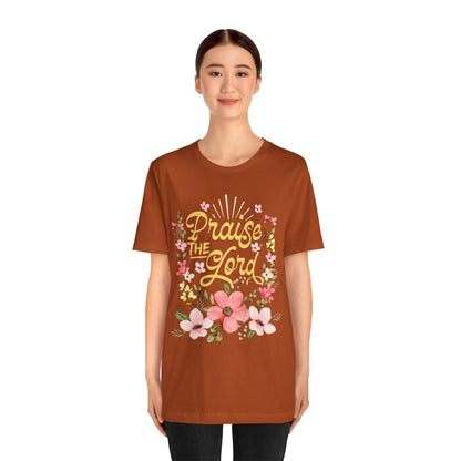 Praise the Lord Shirt – Christian Worship Groovy Retro Daisy Floral Faith Tee