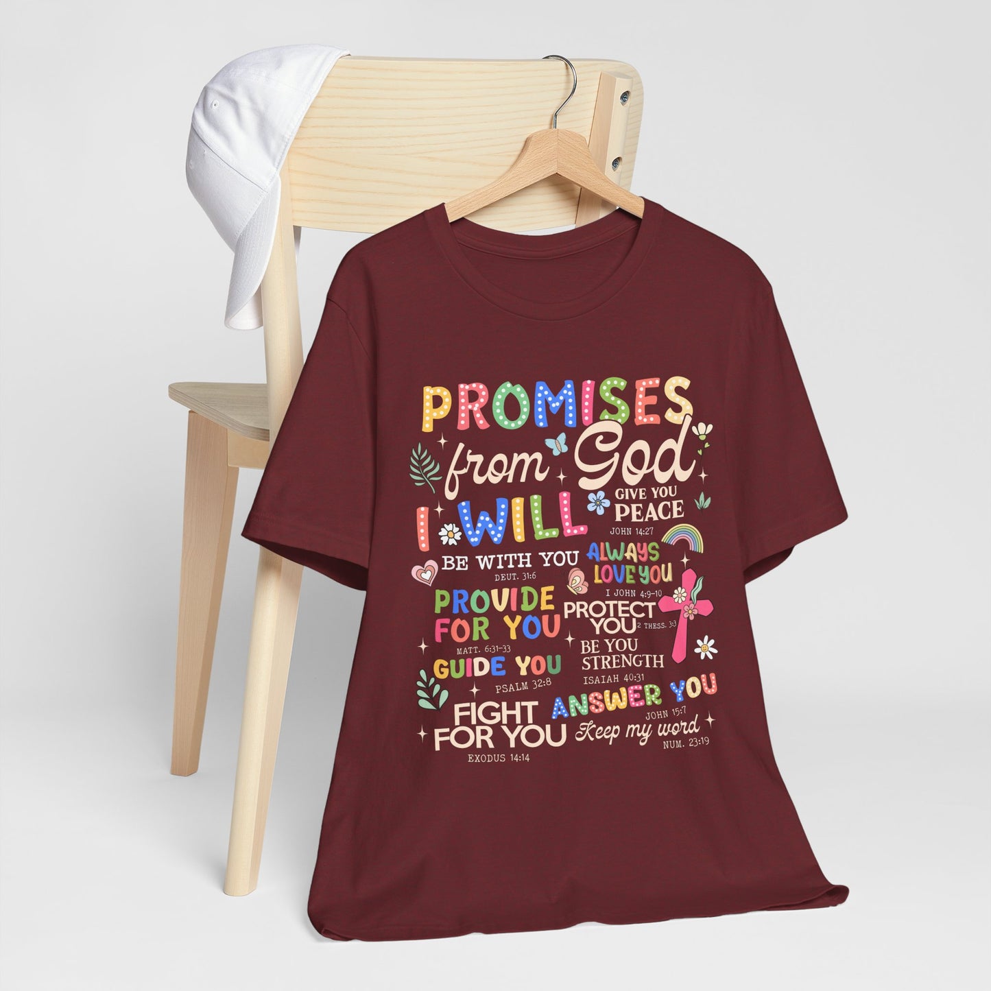 Promises From God Shirt – Christian Women’s Bible Verse Cross Faith Scripture Tee