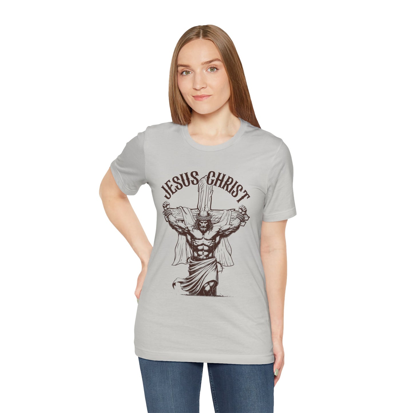 Jesus Christ Cross Faith Funny  Christian Workout Gym Retro T-Shirt