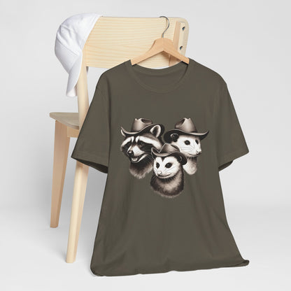 Cowboy Trash Trio Shirt – Opossum Raccoon Western Rodeo Funny Tee