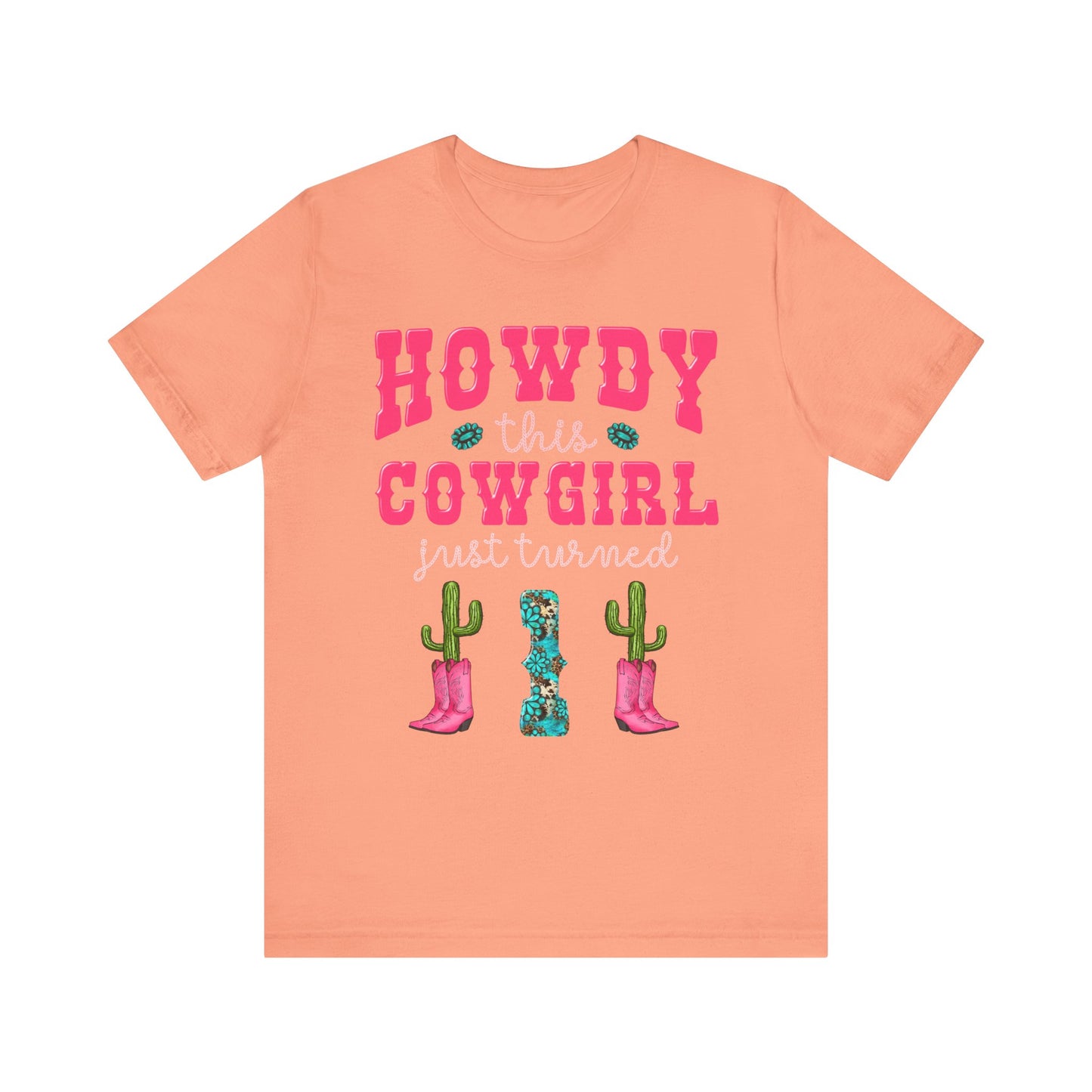 Howdy This Cowgirl Just Turned 1 Shirt – Western First Birthday Girl Rodeo Party Tee