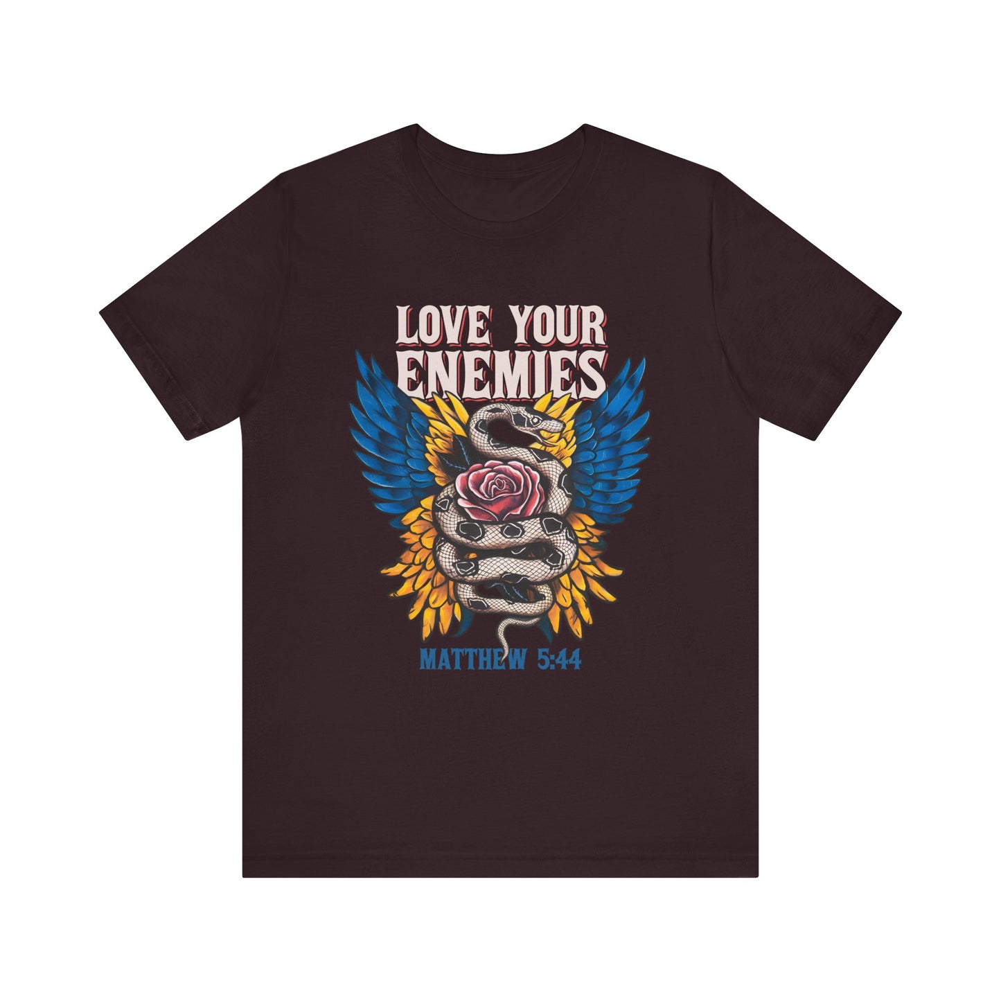 Love Your Enemies Shirt – Christian Matthew 5:44 Angel Wings Scripture Faith Tee