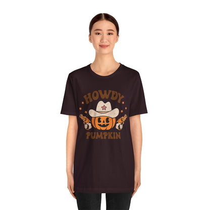 Howdy Pumpkin T-Shirt, Retro Western Cowboy Cowgirl Halloween Tee