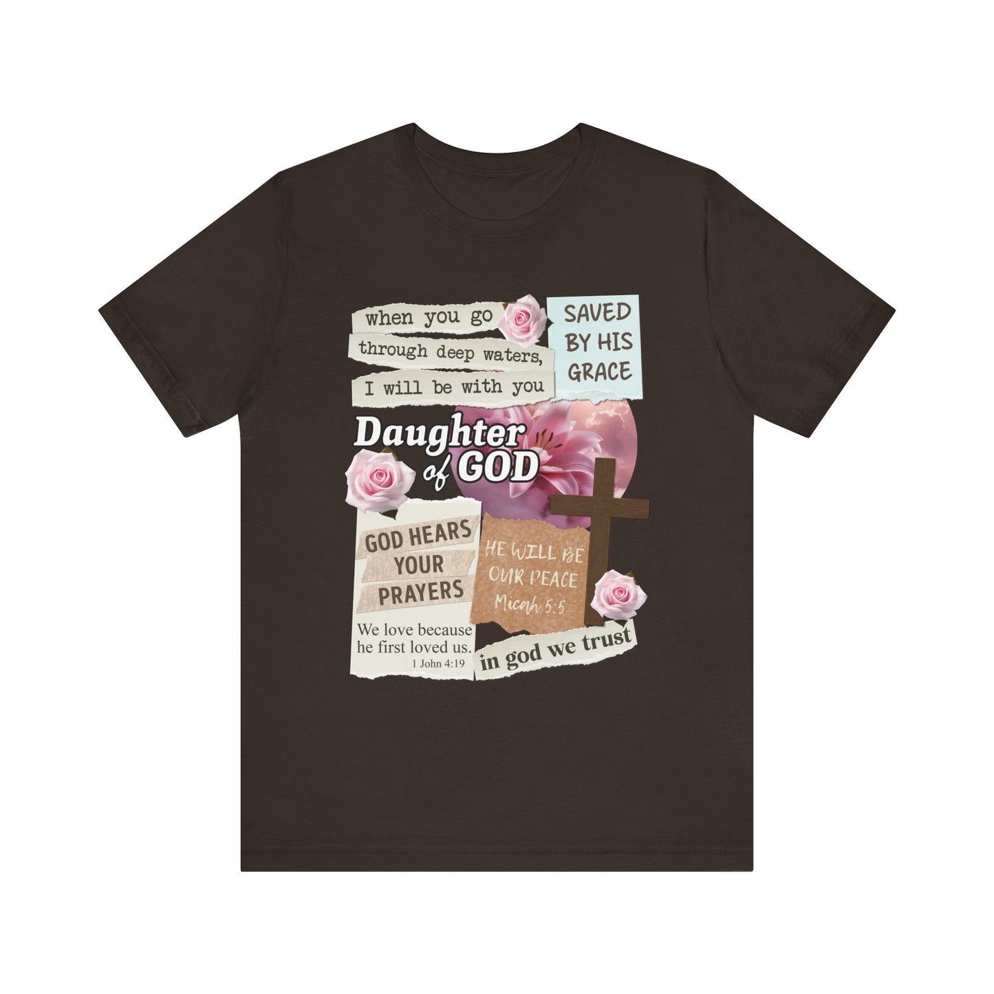 Daughter of God Shirt – Christian Floral Bible Verse Encouraging Faith Tee for Women