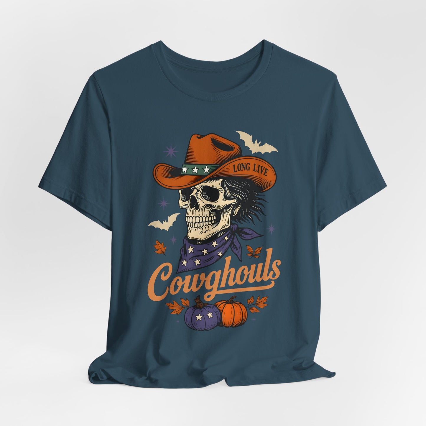 Cowghouls Shirt – Long Live Halloween Skeleton Cowboy Western Ghost Tee