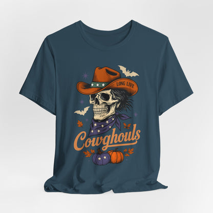Cowghouls Shirt – Long Live Halloween Skeleton Cowboy Western Ghost Tee