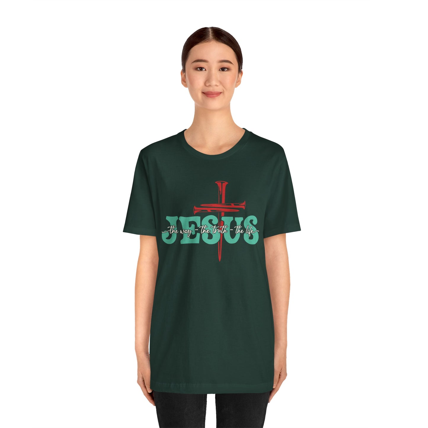 The Way The Truth The Life Shirt – Christian John 14:6 Cross Nails Scripture Tee