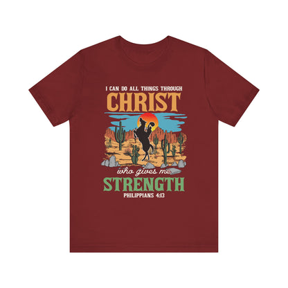 I Can Do All Things Through Christ Shirt – Western Rodeo Christian Tee