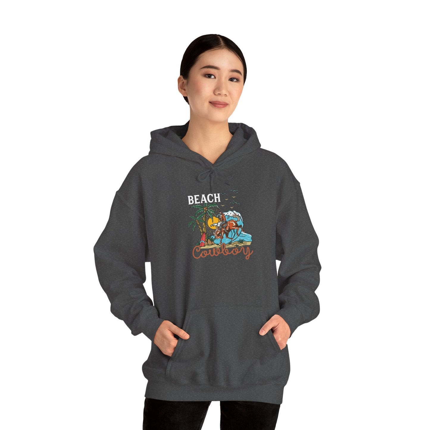 Beach Cowboy Hoodie – Tropical Palm Tree Western Rodeo Texas Pullover