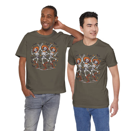 Dancing Skeleton Cowboy Western Rodeo Halloween Spooky Vibes T-Shirt