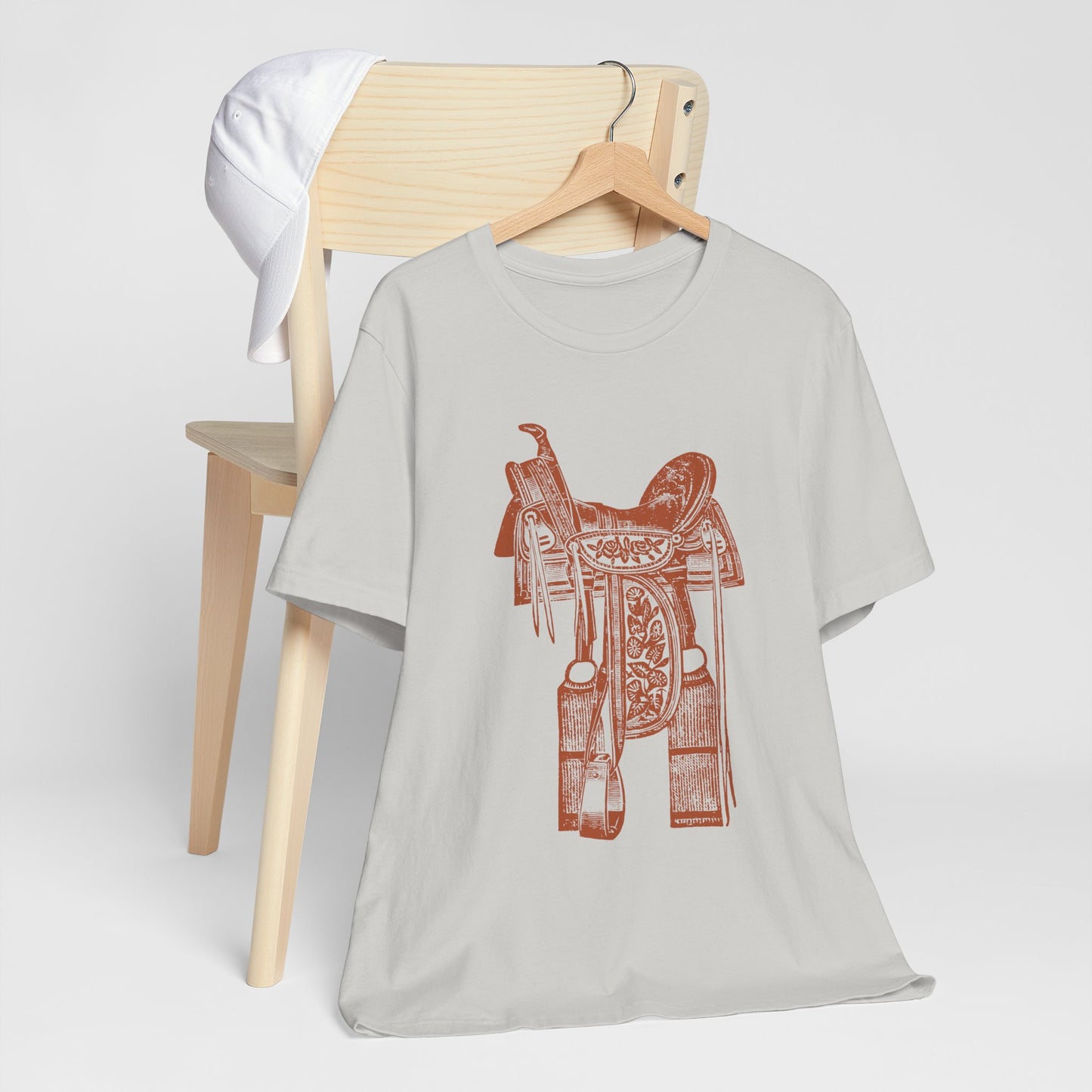 Floral Tooled Saddle Shirt – Western Horse Rodeo Cowgirl Cowboy Tee