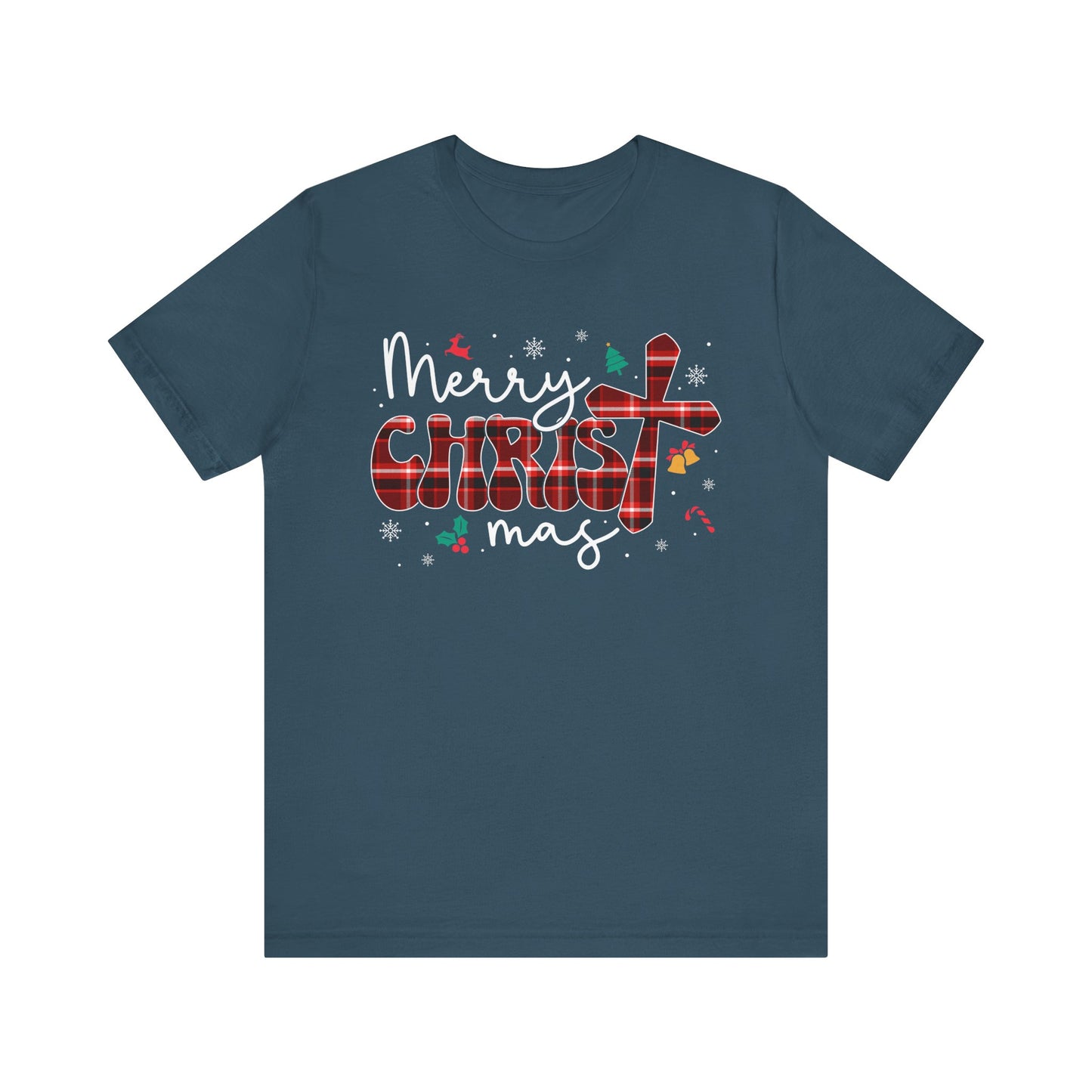 Merry Christmas Cross Shirt – Christian Buffalo Plaid Family Pajama Tee