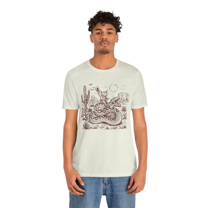 Cowboy Mouse Riding Rattlesnake Shirt – Funny Wild West Rodeo Tee