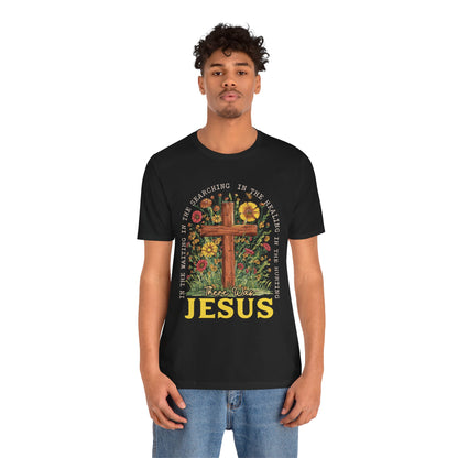 There Was Jesus Shirt – Retro Christian Floral Cross Worship Vintage Faith Tee