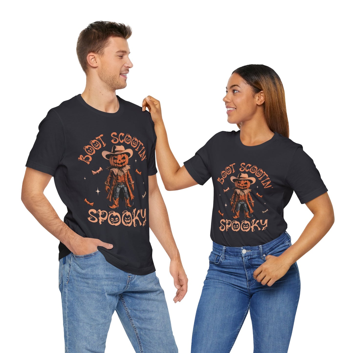Boot Scootin’ Spooky Shirt – Funny Cowboy Pumpkin Head Western Halloween Tee