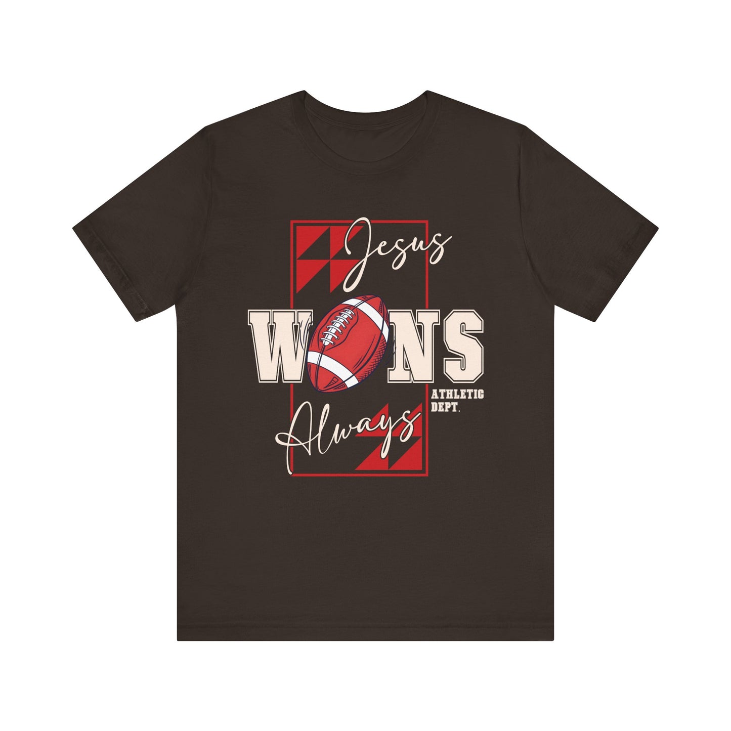 Jesus Wins Always Shirt – Christian Football Faith Player Sports Tee