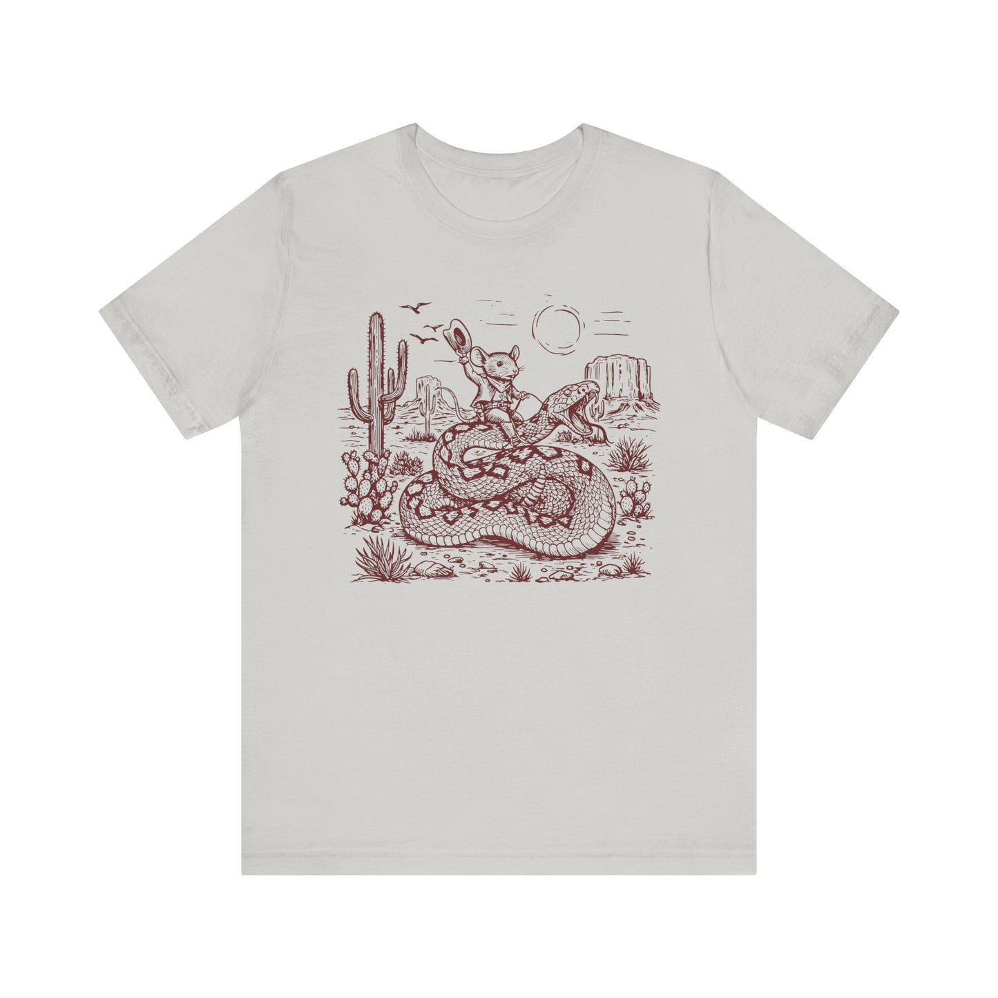Cowboy Mouse Riding Rattlesnake Shirt – Funny Wild West Rodeo Tee