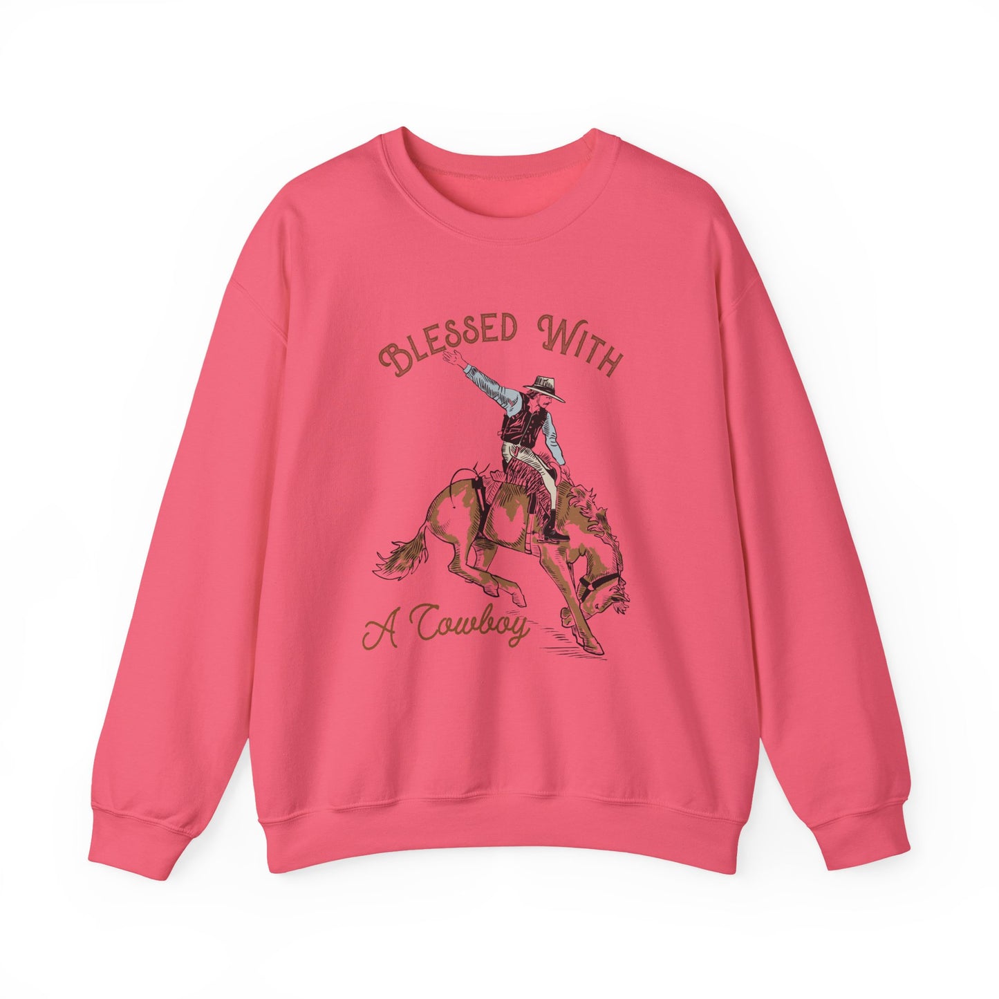 Blessed with a Cowboy Sweatshirt – Retro Christian Western Rodeo Pullover