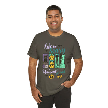 Life Is Scary Without Jesus Shirt – Christian Retro Halloween Faith Tee
