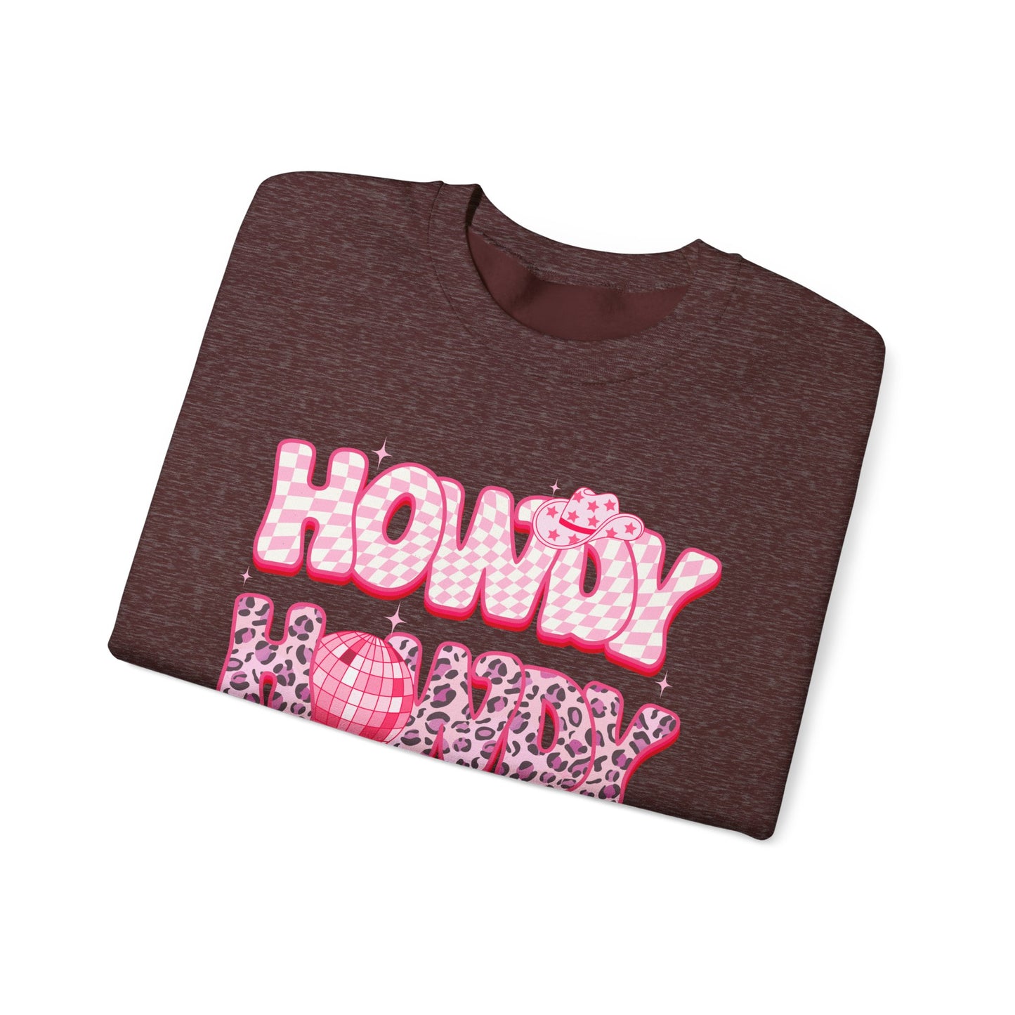 Disco Howdy Cowgirl Sweatshirt – Pink Leopard Western Rodeo Country Pullover