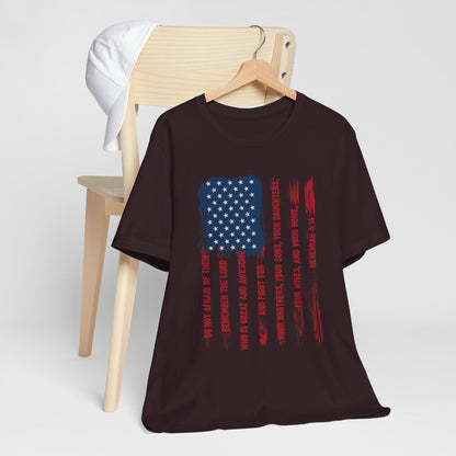 Legacy Dads Shirt – USA Flag Nehemiah 4:14 Christian Men’s Faith Tee