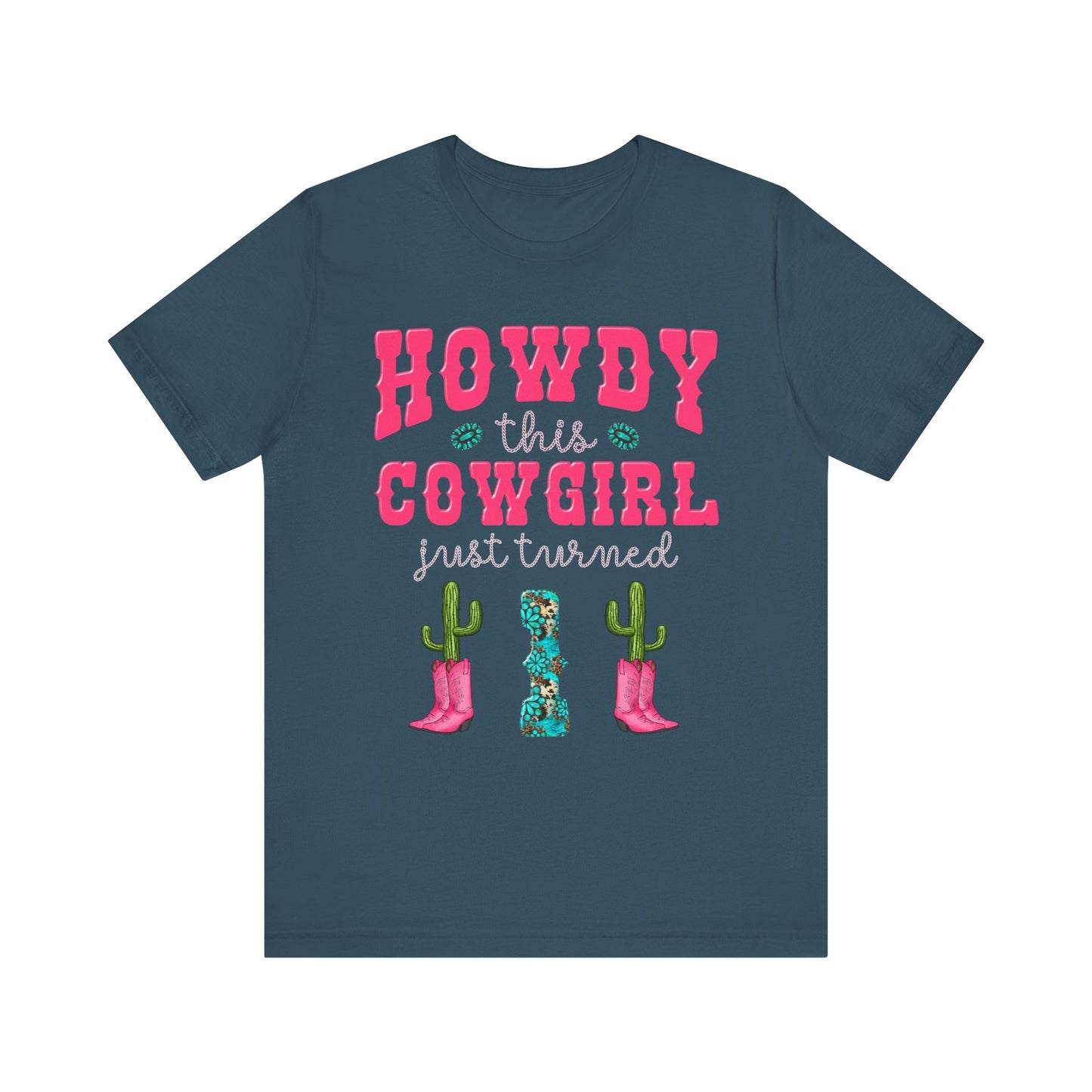 Howdy This Cowgirl Just Turned 1 Shirt – Western First Birthday Girl Rodeo Party Tee