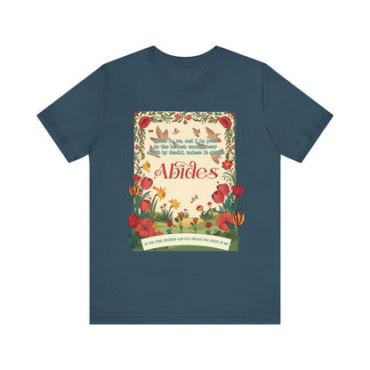 Abide in Me Shirt – Christian John 15:4 Bible Verse Floral Faith Graphic Tee