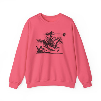 Cowgirl Riding Horse Sweatshirt – Christian Scripture Western Rodeo Texas Pullover